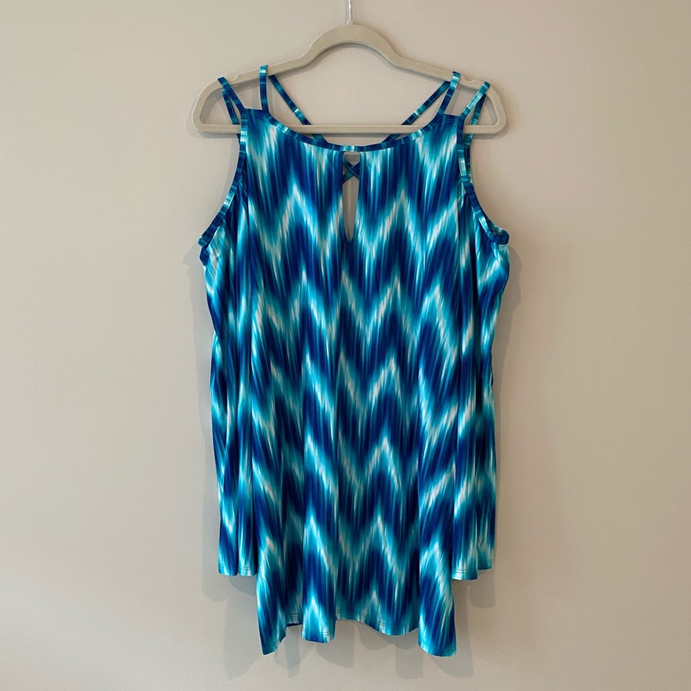 Tie Dye cold shoulder Cover Up